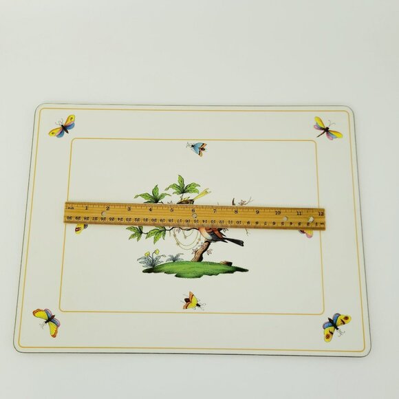 Herend Rothschild Bird Placemat Cork-Backed Botanical Birds and Butterflies - Picture 9 of 9